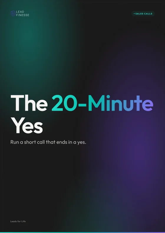 The 20-Minute Yes playbook cover